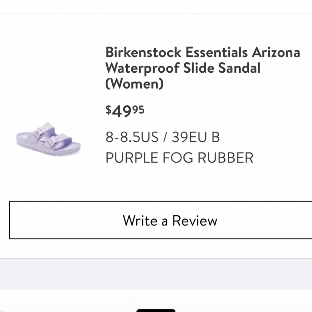 Used Birkenstock Arizona EVA Purple Fog size 39